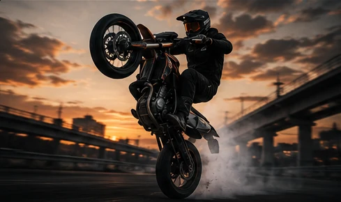 Supermoto wheelie